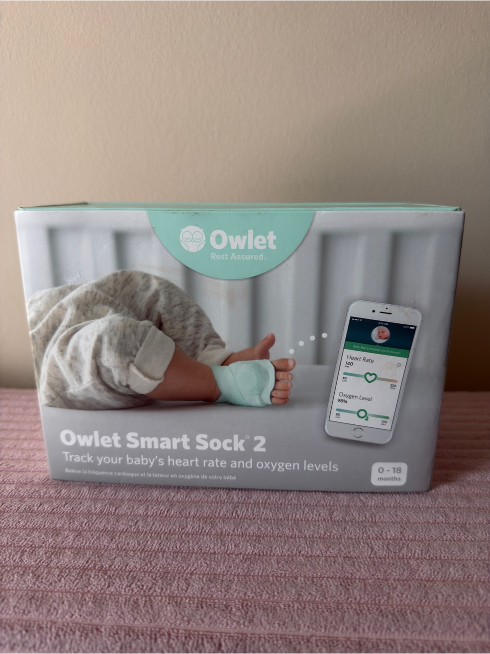 Owlet Smart Sock 2 Baby Monitor Sock - Mint